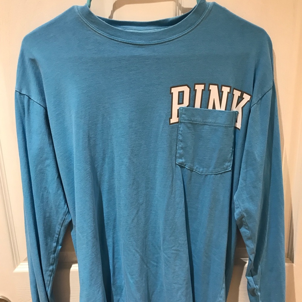VS PINK Long Sleev Pocket Tee